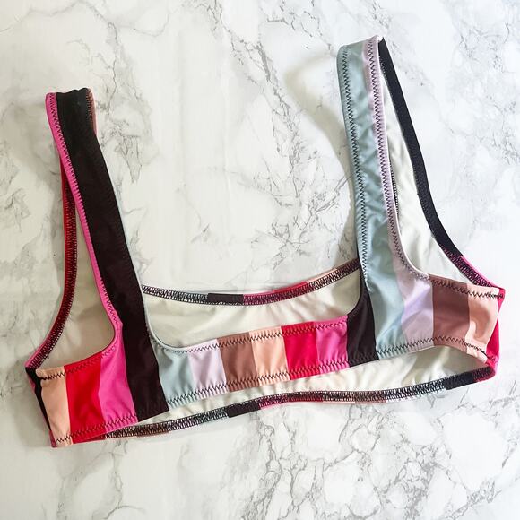 MADEWELL Solid & Striped Elle Bikini Top Medium M - Picture 5 of 8